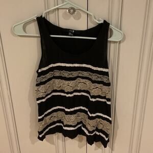 Forever 21 Black and Tan Lace Tank Top